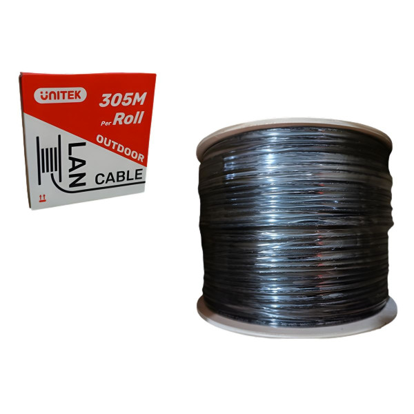 Cáp mạng Ngoài Trời UNITEK Cat6, 4P, 0.52BC, 305m (Black) - C18139GY
